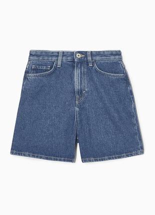 Брендовые джинсовые шорты organic cotton cos relaxed-fit denim shorts.