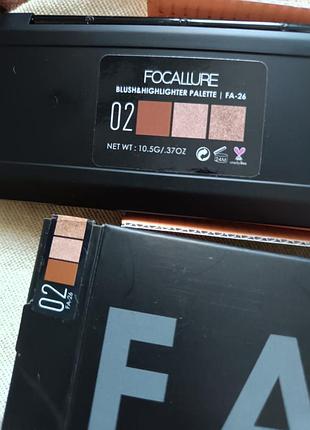 Focallure face румяна+ хайлайтер, цвет палетки 02