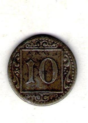 Германия (нотгельд) query город мюнхенстер в вестфалии 10 пфенигов 1918 год железо, 3.75g, ø 20mm no3800