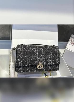 Dior black tweed with cannage