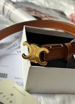 Celine triomphe belt brown/gold