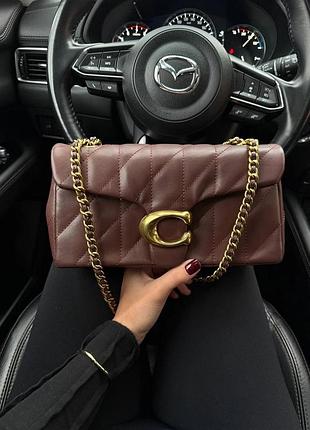 Coach ‎‎‎‎ coach tabby shoulder bag 26 with pillow quilting brown [магнітна брендована коробка]