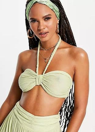 Топ-бандо трикотаж asos фісташковий 48, xl
