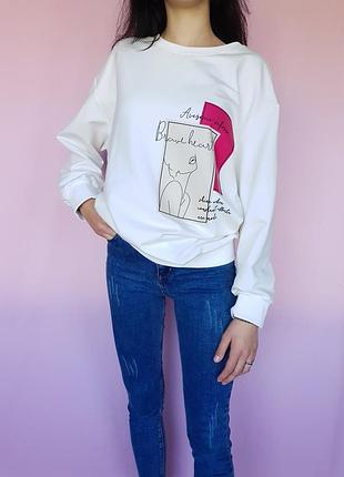 Свитшот с рисунком piena белый 52, 3xl