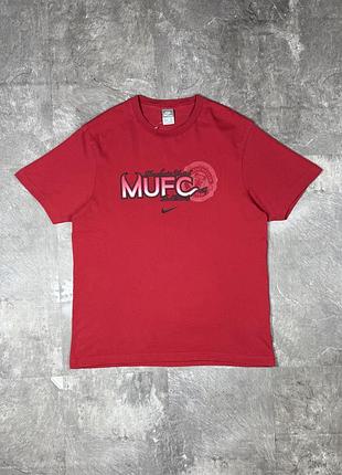 Футболка nike manchester united mufc найк манчестер юнайтед red devils спортивна чоловіча червона розмір xl vintage винтаж футбольна мерч