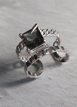 Серебрение 925 кольца акцентное с камнем