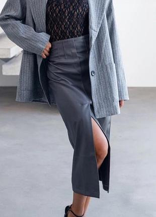 Шкіряна спідниця олівець zara