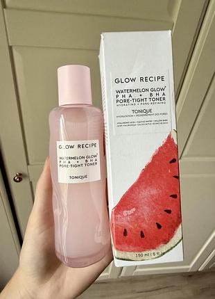 Тонік для обличчя watermelon glow pha + bha pore-tight toner glow recipe