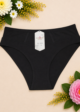Женские хлопковые трусики-слипы lavolle с сеточкой xl–3xl