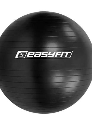 Мяч для фитнеса easyfit balanceball 85 см черный, фитбол anti-burst для тренировок и растяжки черный (3009)