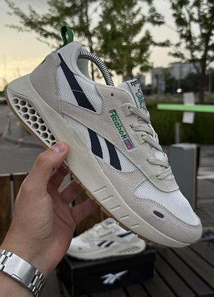 Кроссовки reebok classic, серые (замшевые + сетка)