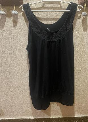 Чорна жіноча майка - туніка h&m з паєтками, розмір s