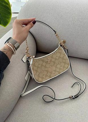 Coach ‎‎‎‎ coach teri shoulder bag in signature canvas snake/beige [крафтова брендована коробка] 24 х 14 х 6,5