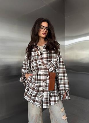 🔥 oversize рубашка в клетку - новинка 2026 💕 | фланель туречковая | 3 цвета