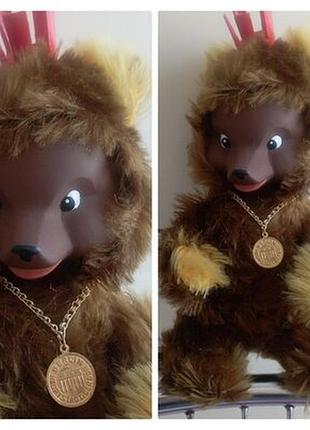 Старинный медведь с короной 1973р берлин игрушка гдр