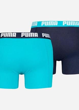 Трусы-шорты puma basic boxer 2p 90682310 l 2 шт. aqua blue (8718824609843)