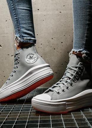 Утепленные высокие кеды converse chuck taylor all star move high размер 38