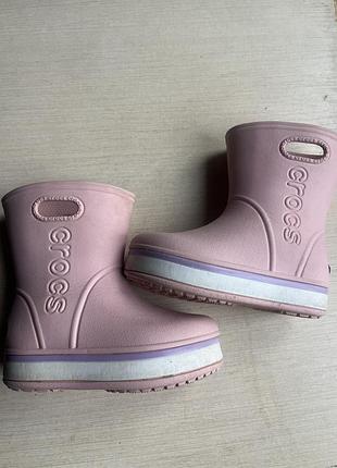 Гумові чоботи crocs на дівчинку 22-23 розмір осінні
