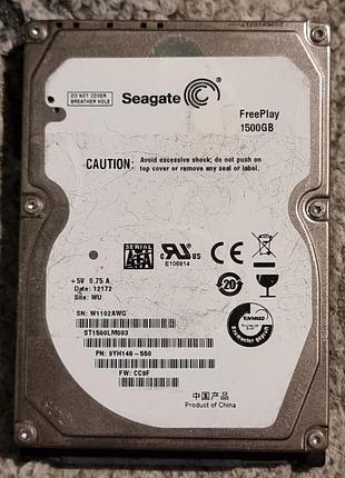 Неробочий hdd 2.5 1.5 тб seagate freeplay 5400 жорсткий диск st1500lm003-9yh148 сигейт
