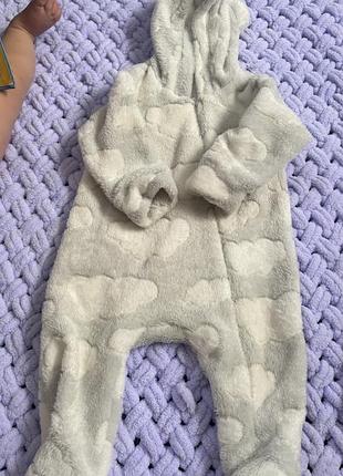 Чоловічок унісекс флісовий сірий з хмаринками