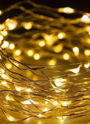 Гирлянда нить роса от usb, 30м, 300led + теплый белый / светодиодная новогодняя гирлянда