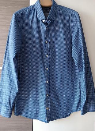 Брендова чоловіча сорочка tommy hilfiger slim fit (розмір m)