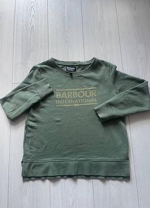 Женский свитшот barbour international (оливковый / khaki) - размер uk 10 / s-m