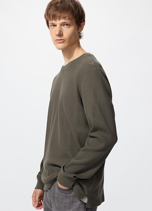 Лонгслив вафельный uniqlo (484780)