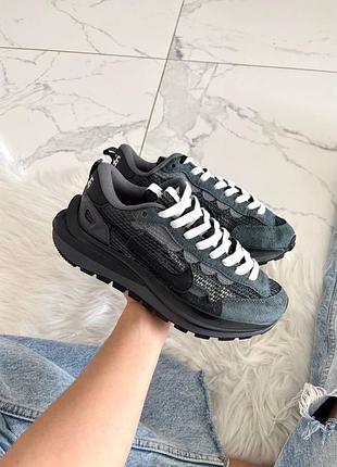 Кросівки nike x sacai vaporwaffle grey  арт 0445