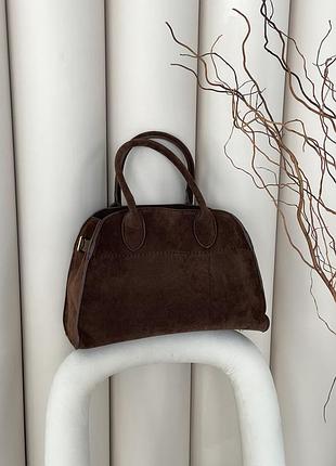 Сумка женская в стиле the row textile - medium через плечо коричневый
