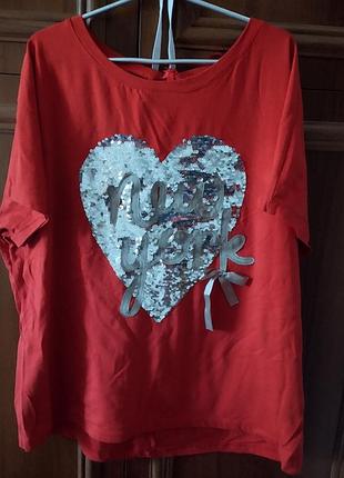 Футболка ярко красная