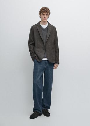 Massimo dutti базовый шерстяной пиджак графитовый, р. 56