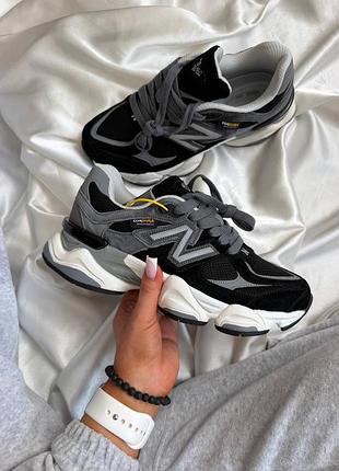 New balance 9060 black white cordura (влагозащита)