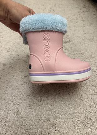 Дитячі гумаки гумові чоботи crocs 22 23 14 см устілка