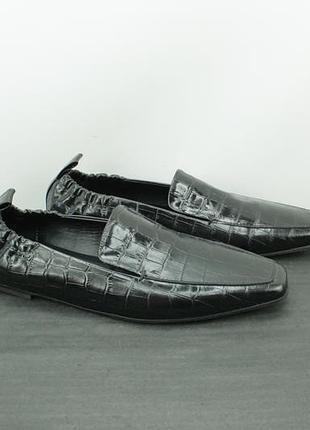 Премиальные туфли лоферы liviana conti embossed patent crocodile leather loafers