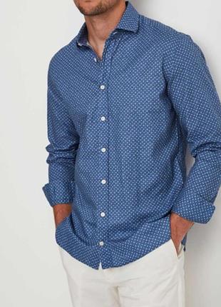 Брендова чоловіча сорочка tommy hilfiger slim fit (розмір m)