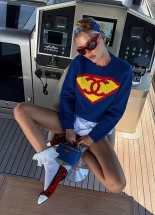 Светр синій superman жіночий кофта