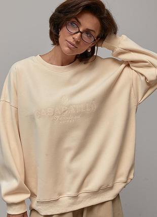 Жіночий утеплений світшот oversize з начосом