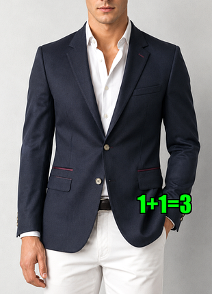 😉1+1=3* брендовый темно-синий мужской пиджак cavani, размер 56 - 58