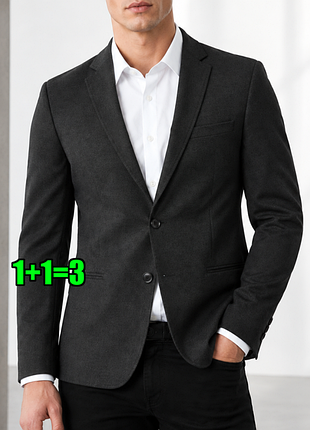 😉1+1=3 фирменный серый мужской пиджак vito, размер 44 - 46