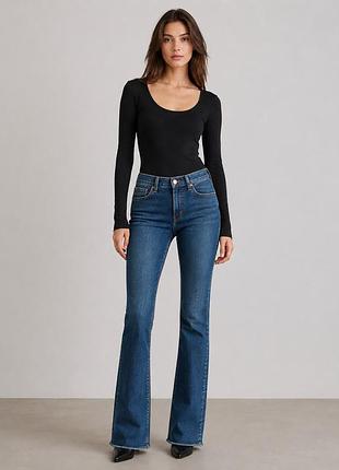 Джинси zara 34 xs кльош flare темно-сині