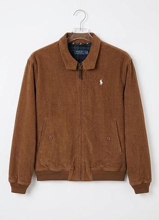 Polo ralph lauren men's brown cotton corduroy jacket size m чоловічий бомбер ральф розмір м мужской бомбер размер м поло ральф