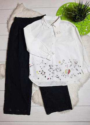Рубашка zara и кружевные штаны