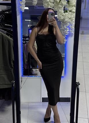 Темно-коричнева сукня h&m