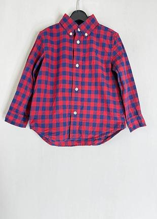 Детская хлопковая рубашка в клетку ralph lauren (24m / 86-92 см)