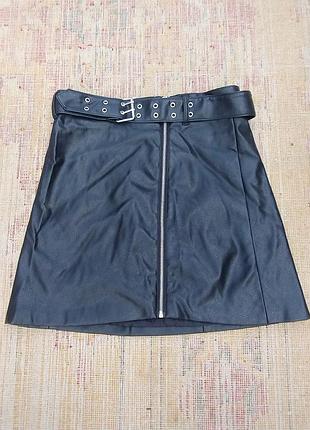 Кожаная юбка h&amp;m divided, размер 40.