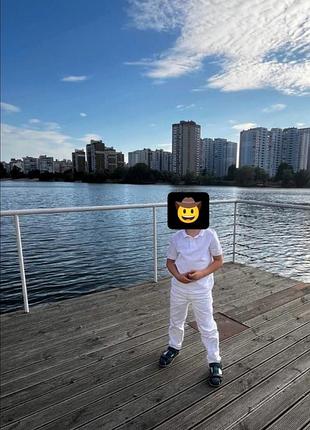 Белая рубашка,белые штаны 7-8р.