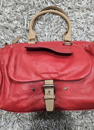 Шикарная красная сумка balzane longchamp
