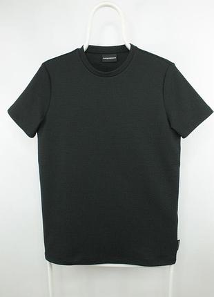 Стильна брендова футболка emporio armani waffle knit stretch black t-shirt men’s