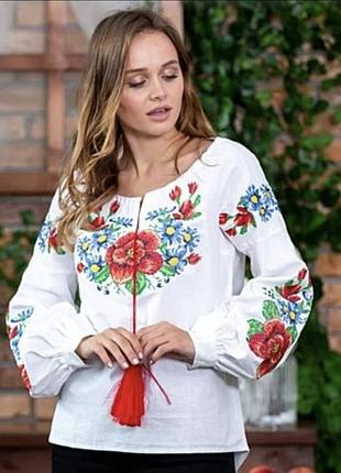 Вышиванка женская маки бохо стиль